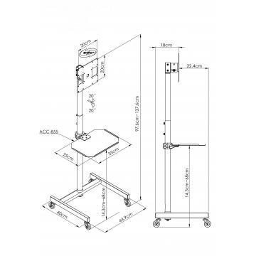 STAND TV 24 - 42" C/ESTANTE Y RUEDAS ELIFE CMS-966